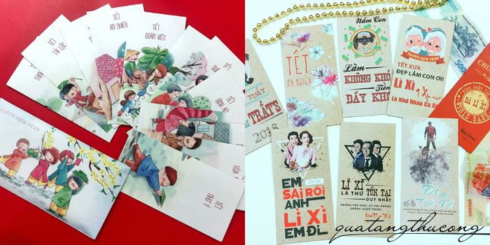Độc đáo với bao lì xì phong cách hiện đại và dân gian