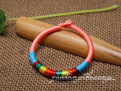 Vòng tay chỉ bóng - Hồng đào