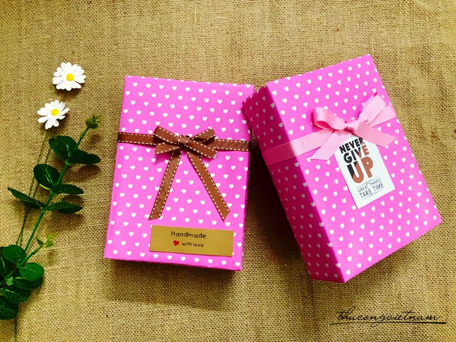 Set 2 hộp quà gói sẵn phong cách Vintage kiểu đơn giản -M3
