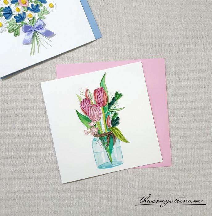 Thiệp quilling hoa - Mẫu 20
