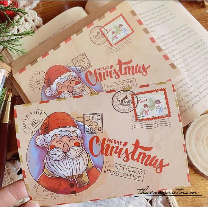 Set viết thư cho ông Noel (Gồm 1 Thiệp viết thư 10*15cm, kèm bao bì 11*16cm) nhiều mẫu
