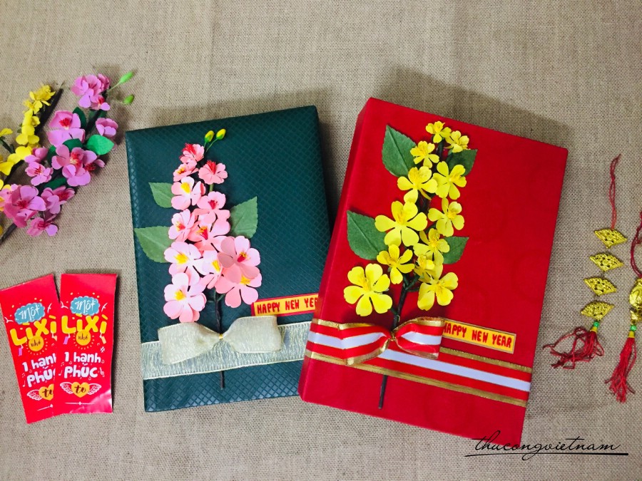 Set 2 Hộp Quà To Gói Sẵn Phong Cách Tết (23*32*5cm) - Mẫu 2