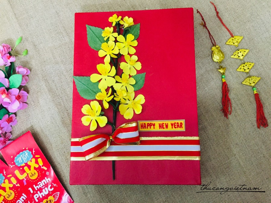 Hộp Quà To Gói Sẵn Phong Cách Tết (23*32*5cm) - Mẫu 7