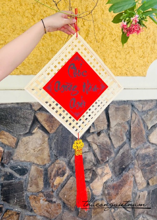 Phên Treo Tre Trang Trí Tết 30cm - Chúc Mừng Năm Mới
