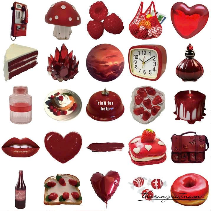 Sticker trang trí - Red Aesthetic (50c)