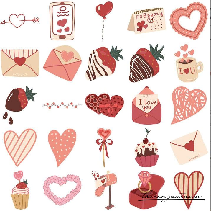 Sticker trang trí - Love & Valentine (50c)