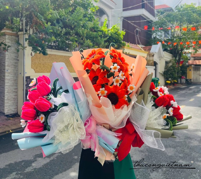 Bó hoa kẽm nhung (mẫu ngẫu nhiên)