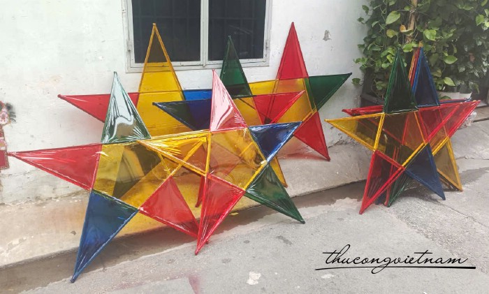 Bộ lồng đèn giấy kiếng ngôi sao 20cm (2 cái)
